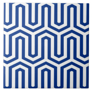 Azulejo De Cerâmica Motif deco egípcio - azul de cobalto e branco