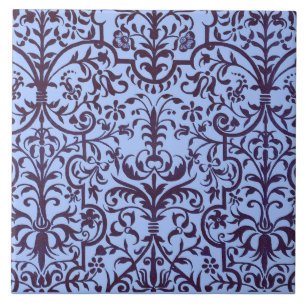 Azulejo De Cerâmica Motif vitoriano em azul