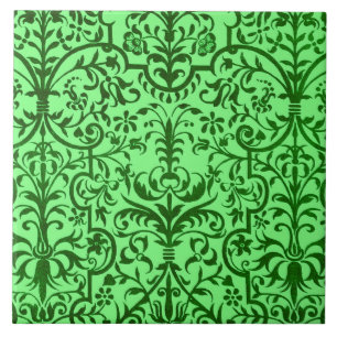 Azulejo De Cerâmica Motif vitoriano em verde