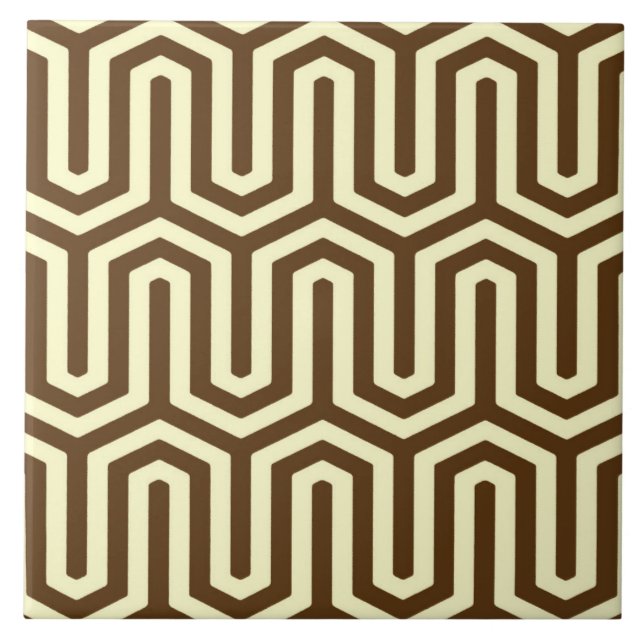 Azulejo De Cerâmica Motivo egípcio de Deco - chocolate e creme (Frente)