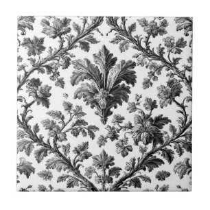Azulejo De Cerâmica Motivo Floral Rústico Campestre Monocromático Eleg