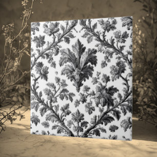 Azulejo De Cerâmica Motivo Floral Rústico Campestre Monocromático Eleg