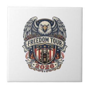 Azulejo De Cerâmica Moto Freedom Tour 2026 Águia Vintage