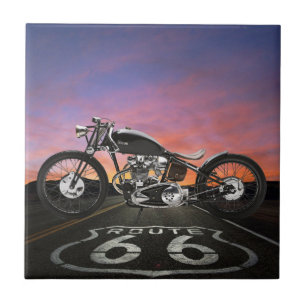 Azulejo De Cerâmica Motocicleta Vintage - Carros - Rota 66 - SRF