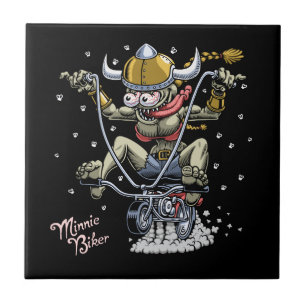 Azulejo De Cerâmica Motociclista de Minnie