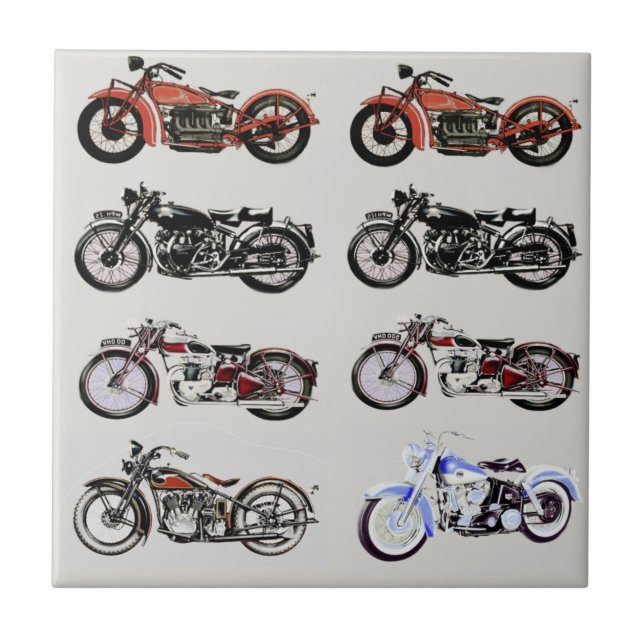 AZULEJO DE CERÂMICA  MOTOCICLOS DE VINTAGEM (Frente)