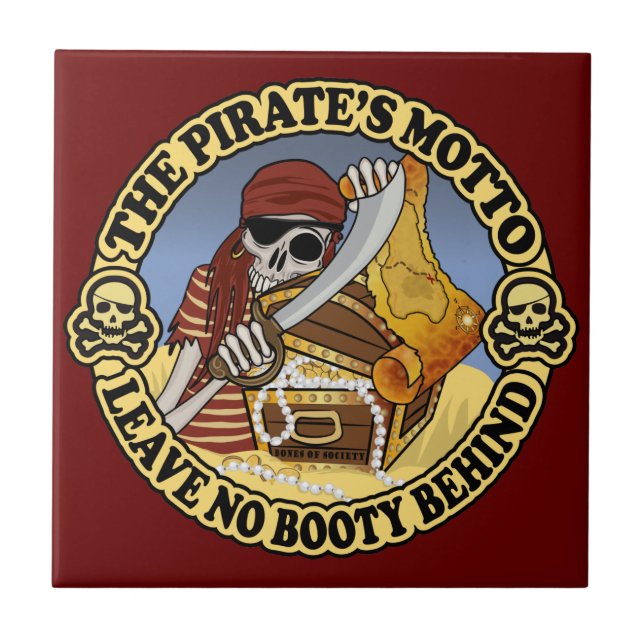 Azulejo De Cerâmica Motto Pirate (Frente)