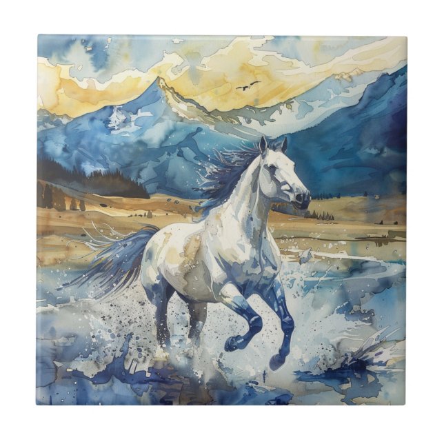 Azulejo De Cerâmica Mountain Horse (Frente)