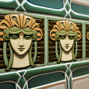 Azulejo De Cerâmica Movimento das Artes e Ofícios da Simetria Abstrata