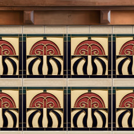 Azulejo De Cerâmica Movimento De Abstratos E Artesanatos Do Século méd