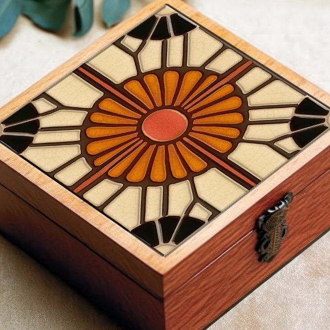 Azulejo De Cerâmica Movimento de Artesanato de Artes de Médio Sunflowe (Criador carregado)