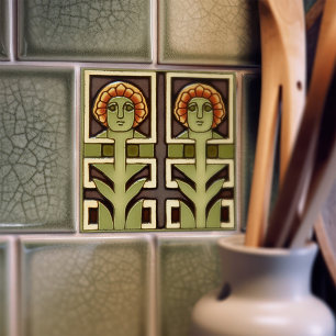 Azulejo De Cerâmica Movimento de Artesanatos de Artes de Simetria do A