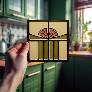 Azulejo De Cerâmica Movimento de Artesanatos de Artes do Abstrato do S