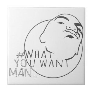 Azulejo De Cerâmica Mug Shot Hashtag Yo Man O Que Você Quer