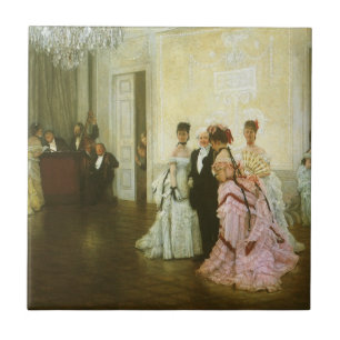 Azulejo De Cerâmica Muito cedo por James Tissot, Arte Vitoriana Vintag