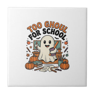 Azulejo De Cerâmica Muito Ghoul Para Escola Vintage Professor Fantasma