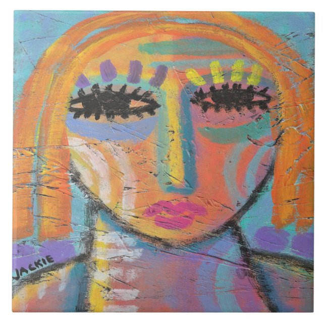 Azulejo De Cerâmica Muito para fazer pintura de Abstrato no Conselho O (Frente)