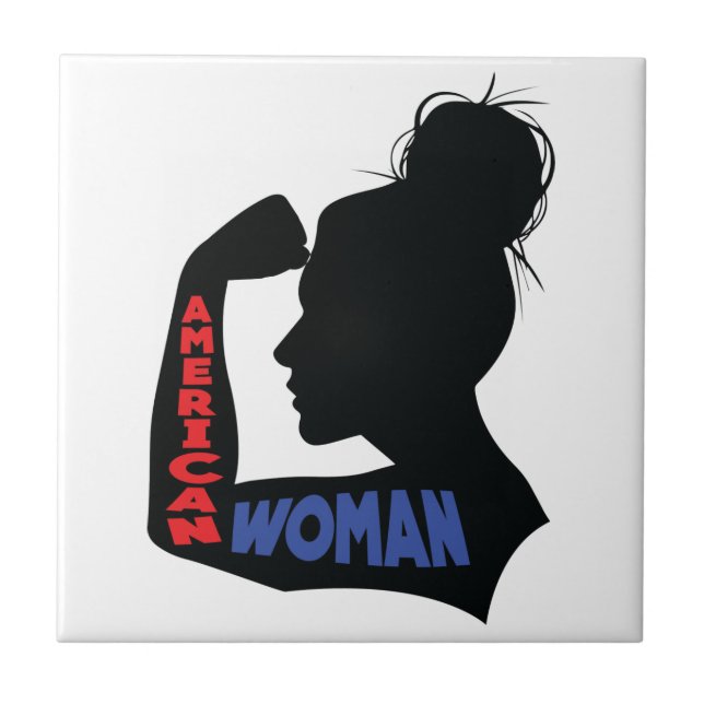 Azulejo De Cerâmica Mulher Americana (Frente)