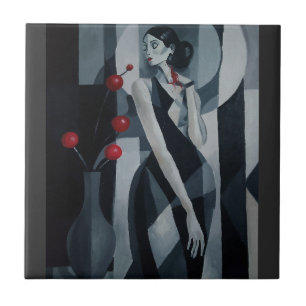 Azulejo de Cerâmica Mulher Art Déco Pulso Silencio