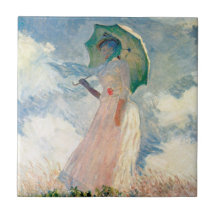 Mulher com Guarda-Sol Claude Monet Arte Vintage