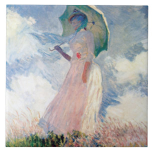 Azulejo De Cerâmica Mulher com Parasol, Claude Monet