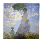 Azulejo De Cerâmica Mulher com Parasol por Claude Monet<br><div class="desc">Por favor,  visite minha loja para obter design mais interessante e mais opções de cores. =>     zazzle.com/iwheels*</div>
