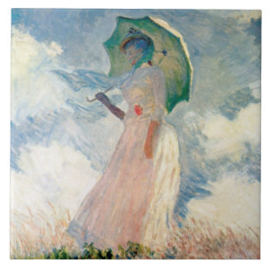 Azulejo De Cerâmica Mulher com Parasol Promenade Monet