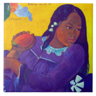 Azulejo De Cerâmica Mulher com uma manga, Gauguin