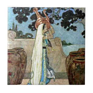 Azulejo De Cerâmica Mulher das noites árabes na ilustração boa