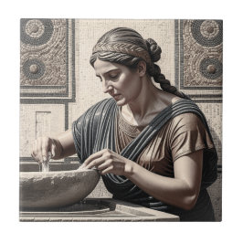 Azulejo De Cerâmica Mulher de Mosaico Grego Antigo Ladrilho de Casa