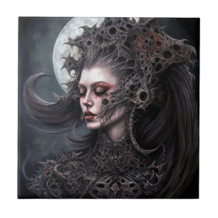 Azulejo De Cerâmica Mulher demônio: Rainha Dark Fantasy Art