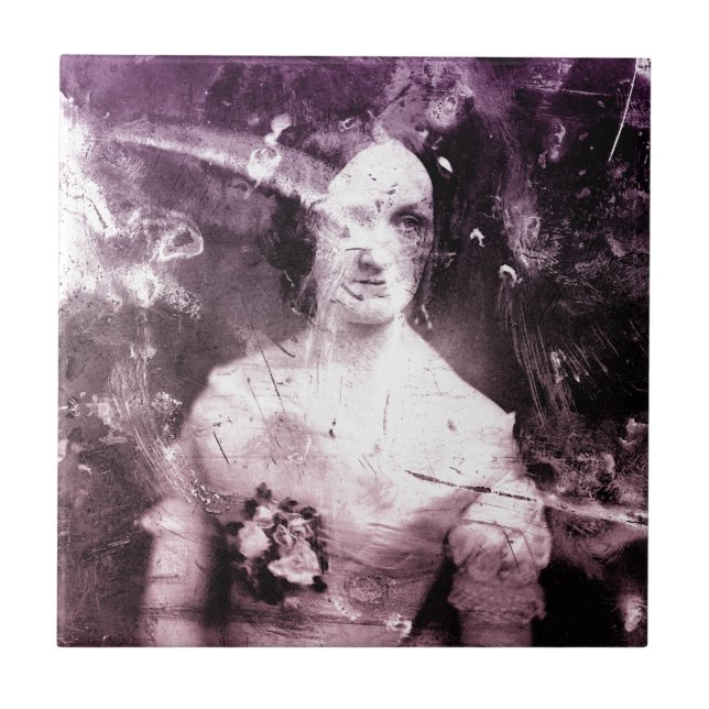 Azulejo De Cerâmica mulher do Victorian dos 1800s (Frente)