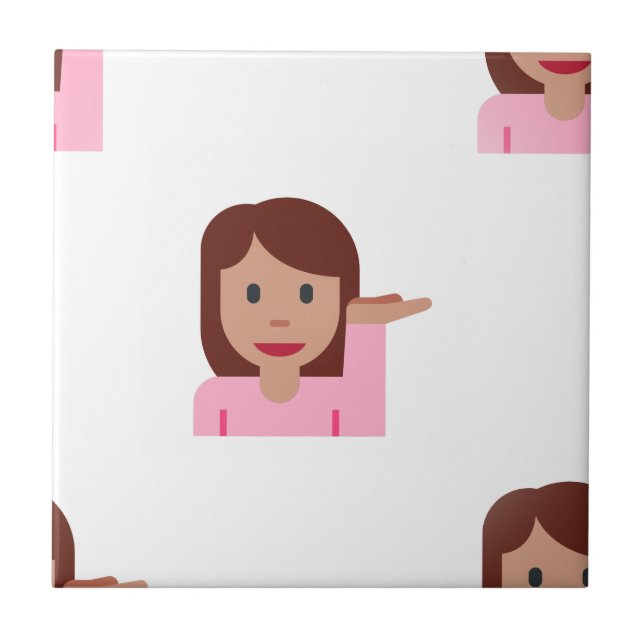 Azulejo De Cerâmica mulher emoji (Frente)