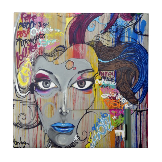 Azulejo De Cerâmica Mulher Grafite (Frente)