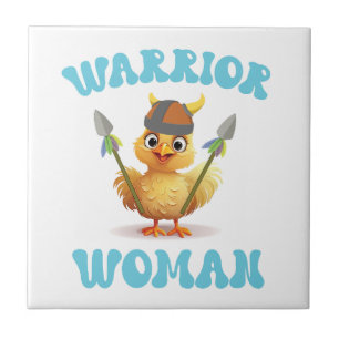 Azulejo De Cerâmica Mulher Guerreira Bonita Viking Chicken