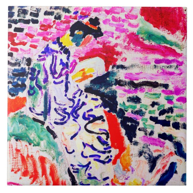 Azulejo De Cerâmica Mulher japonesa ao lado da água, Matisse (Frente)