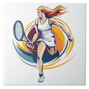 Azulejo De Cerâmica mulher jogando ténis
