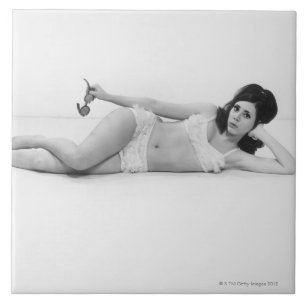 Azulejo De Cerâmica Mulher no roupa de banho