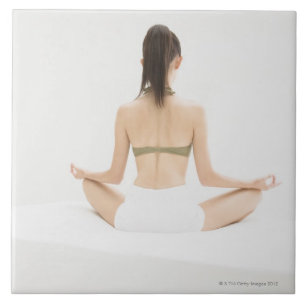 Azulejo De Cerâmica Mulher que faz a ioga