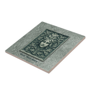 Azulejo De Cerâmica Mulher Verde - Pedra