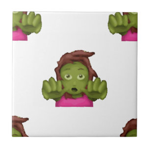Azulejo De Cerâmica mulher zombie emoji