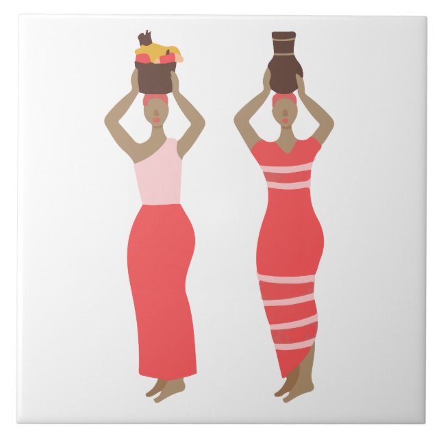 Azulejo De Cerâmica Mulheres africanas (Frente)