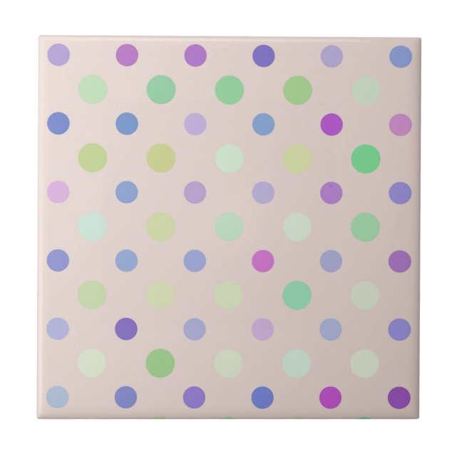 Azulejo De Cerâmica multi-colored polka dots (Frente)