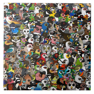 Azulejo De Cerâmica Multidão de Birdorable