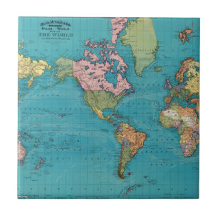 Azulejo De Cerâmica Mundo, a projeção de Mercator