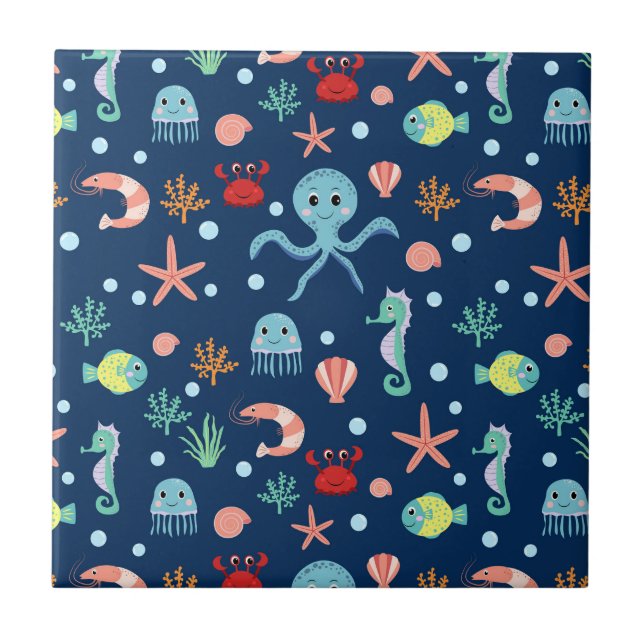 Azulejo De Cerâmica Mundo do Mar (Frente)