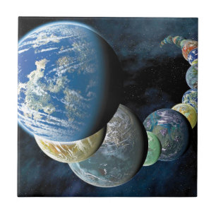 Azulejo De Cerâmica Mundos Novos Estranhos Montagem de Planeta Alien