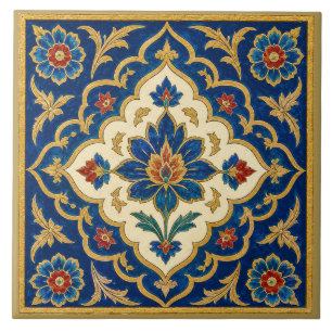 Azulejo De Cerâmica Mural de Medalhões Florais Otomanos Iznik