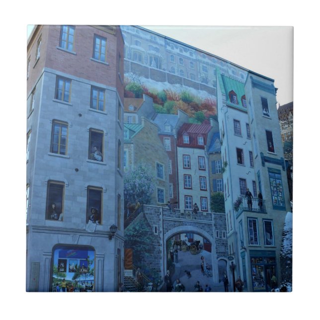 Azulejo De Cerâmica Mural em Cidade Velha de Quebec, Quebec, Canadá (Frente)