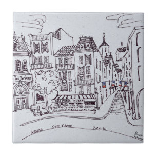 Azulejo De Cerâmica Museu de Perfumes & Cena de Rua   Grasse, França